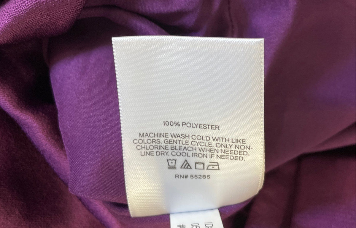 Express Women's Purple Satin Pleated Draped Skirt Sz 8 NWT