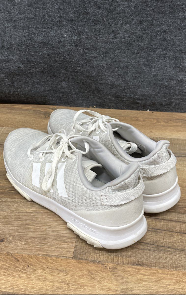 Adidas Cloudfoam Advantage Grey White Running Lifestyle Sneakers Mens Size 9.5