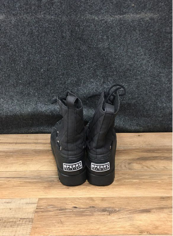Sperry Top-Sider Saltwater Black Quilted Nylon Duck Boots Women's Size 8