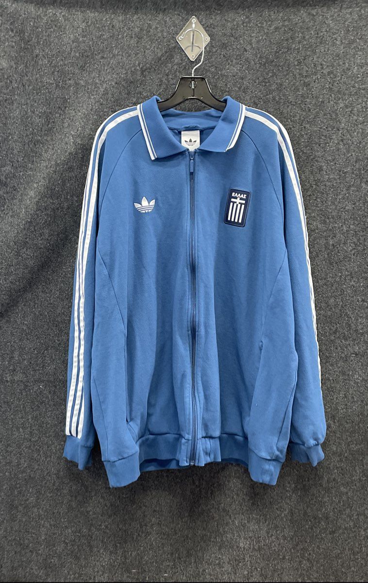 Adidas Men's Greece Blue Hellas Trefoil Full Zip Track Jacket Sz 3XL