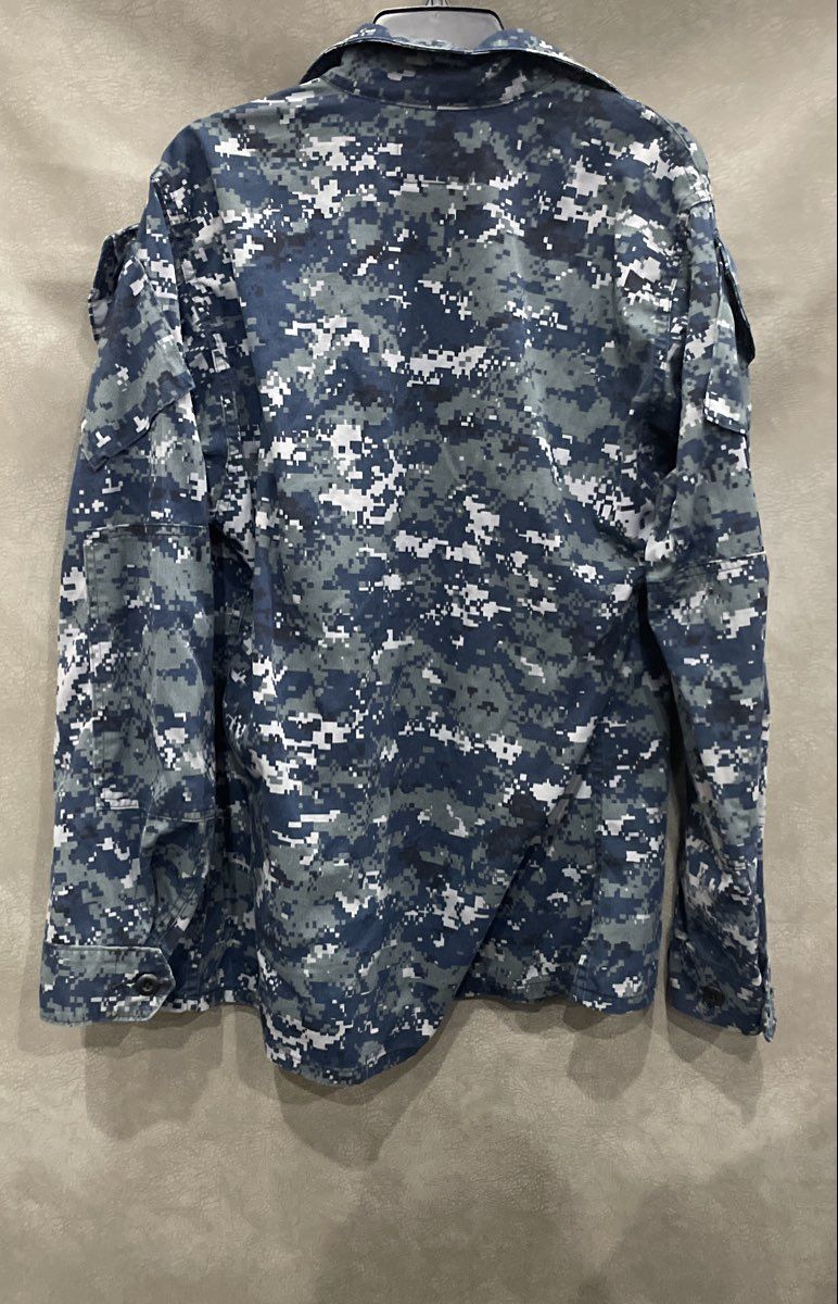 US Navy Men's NWU Type I Blouse Blue Digital Camo Air Warfare Meadows Med Long