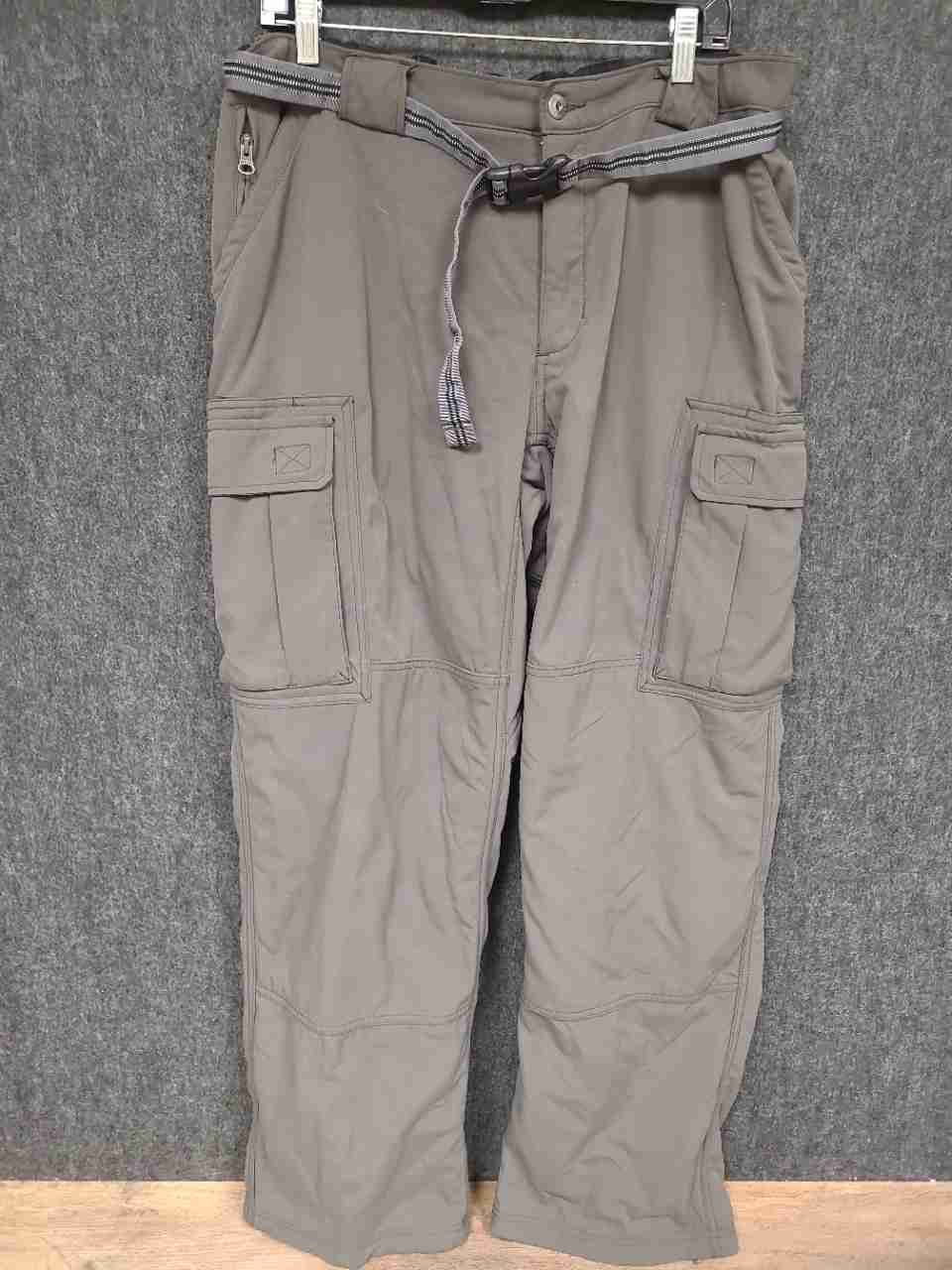 Duluth Trading Co Men's Gray Fleece Lined Dry on the Fly Cargo Pants Sz L x 32