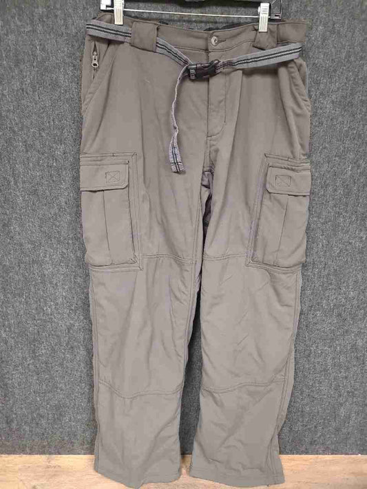 Duluth Trading Co Men's Gray Fleece Lined Dry on the Fly Cargo Pants Sz L x 32