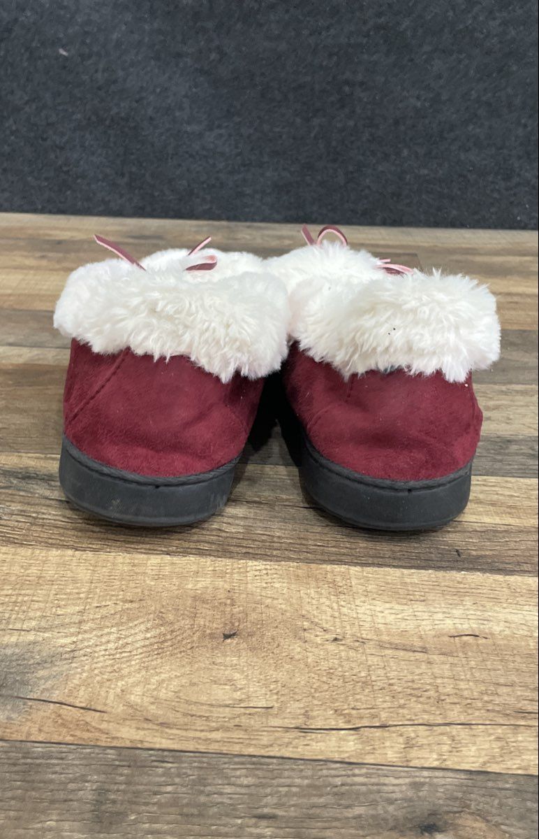 Rockdove Burgundy Red Faux Fur Lined Moccasin Loafer Slippers Women's Size 8-9