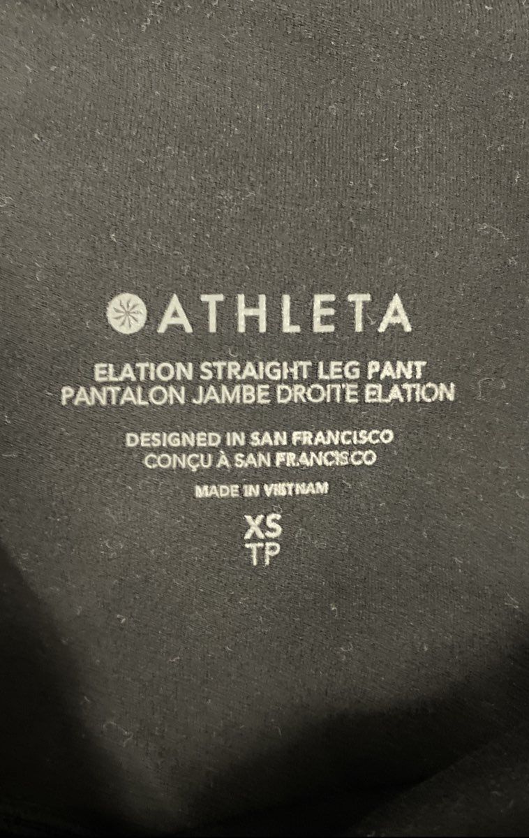 Athleta Women's Elation Straight Leg Pant Black High Rise Yoga Workout Sz XS