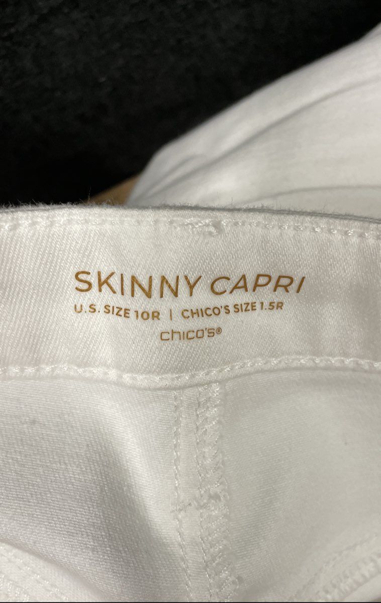 Chico's Women's Alabaster No Stain Skinny Capri Pants Sz 10R / 1.5R NWT