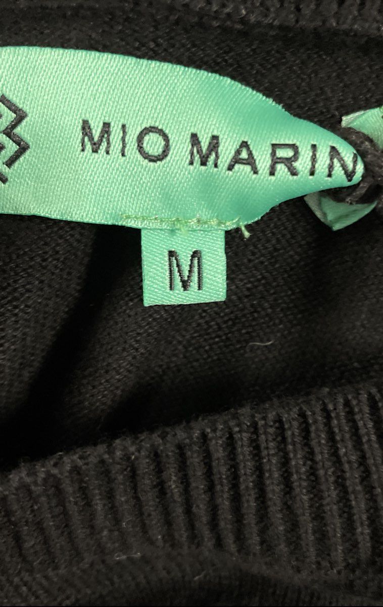 Mio Marino Men's Black Crewneck Sweater 100% Cotton Lightweight NWT Sz M