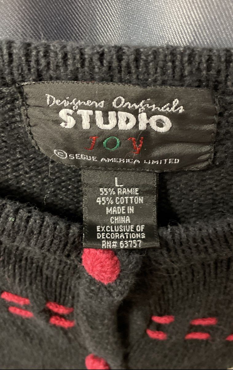 Vintage 90s Designers Originals Studio Joy Women's Christmas Santa Cardigan L