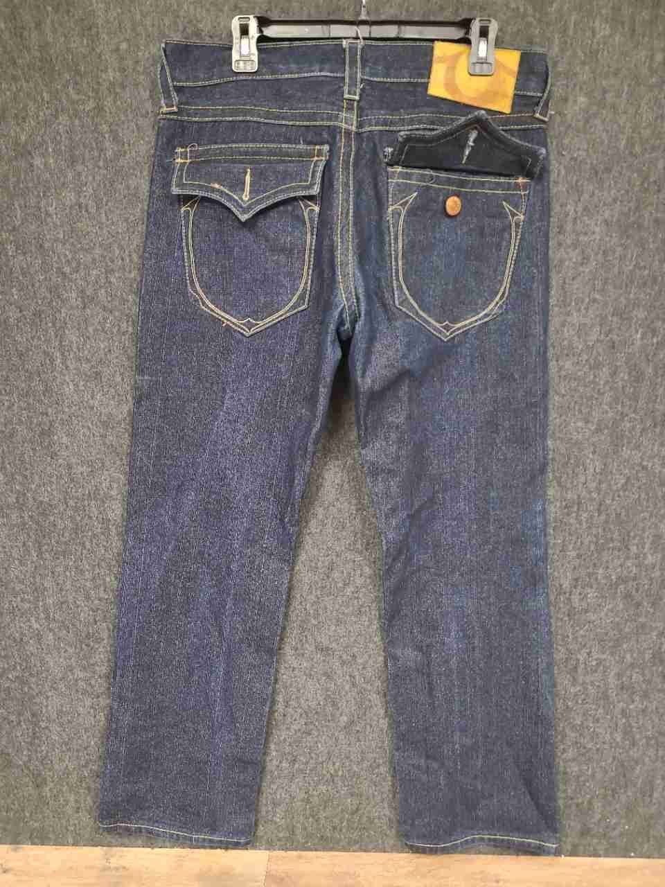 Vintage Y2K True Religion Men's Dark Blue Straight Leg Denim Jeans USA Made 36
