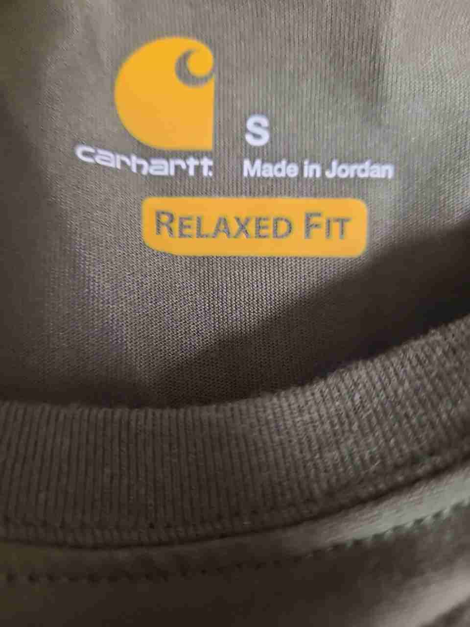 Carhartt Relaxed Fit Pocket T-Shirt Olive Green Raglan Sleeve Sz S