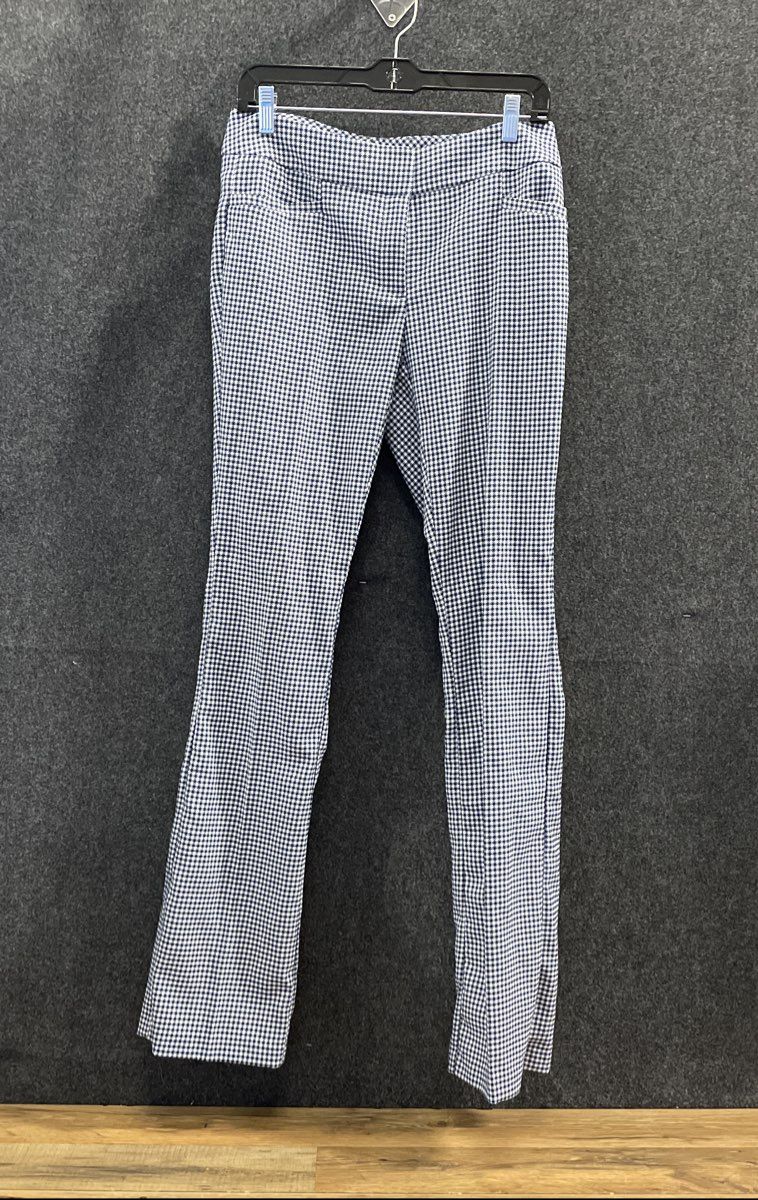 New York & Company Women's Blue Houndstooth 7th Avenue Dress Pants Sz 2 Tall NWT