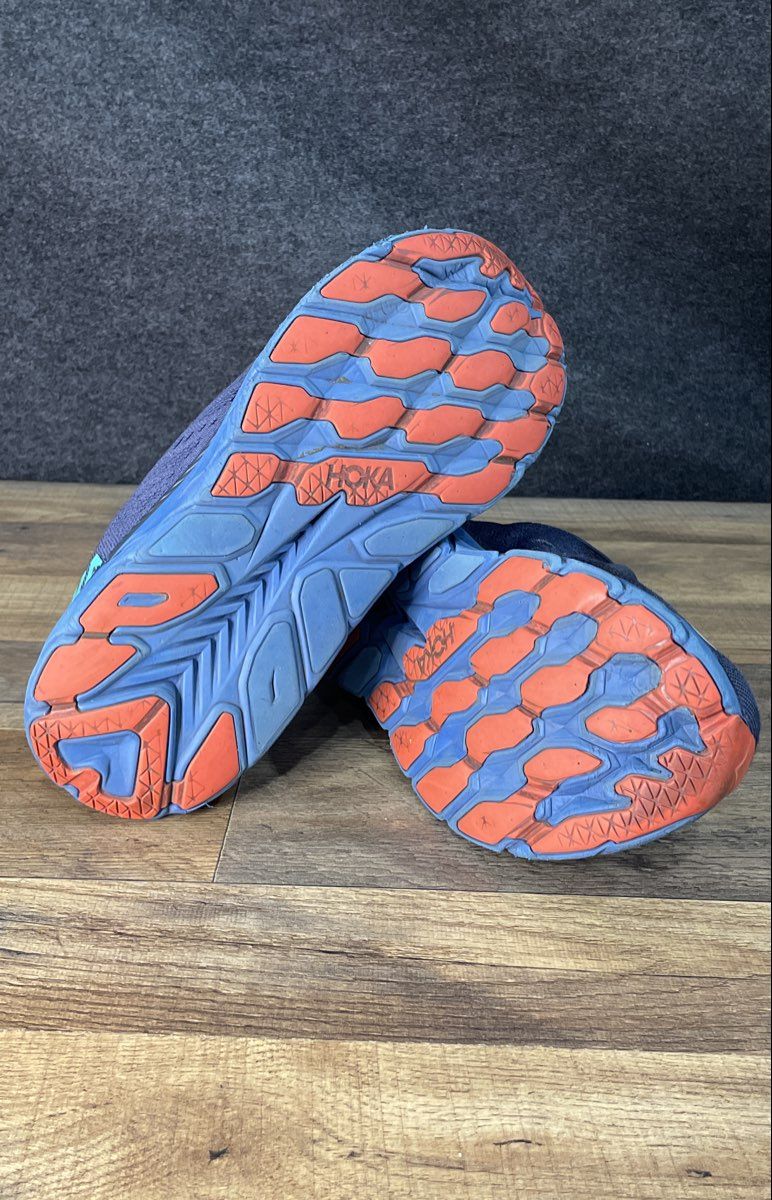 Hoka Clifton 8 Navy Blue Orange Men's Running Shoes Size 9