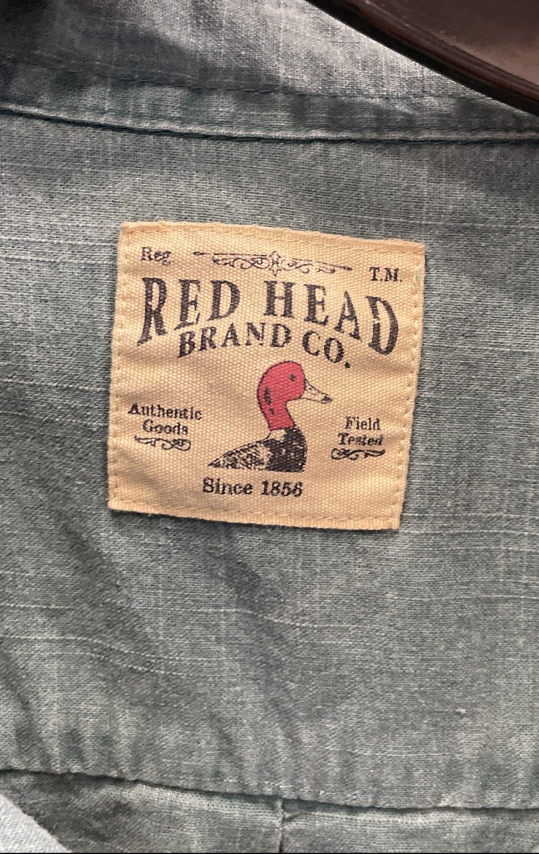 Red Head Men's Teal Short Sleeve Button Up Two Pocket Work Shirt Sz 2XL