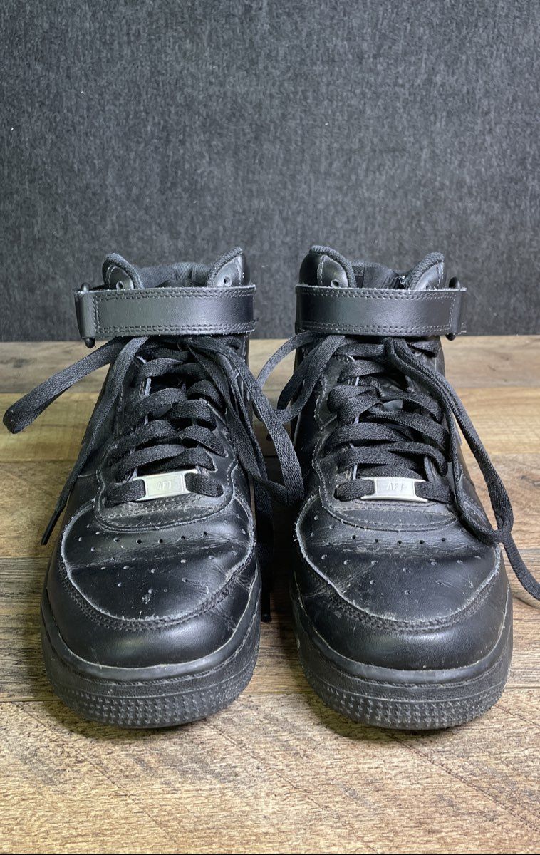 Nike Air Force 1 Mid '07 Triple Black Youth Sneakers Size 6.5Y