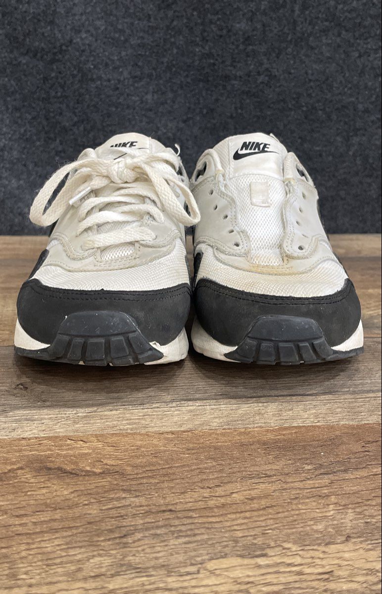 Nike Air Max 1 White Black Grey Boys Sneakers Size 4.5Y