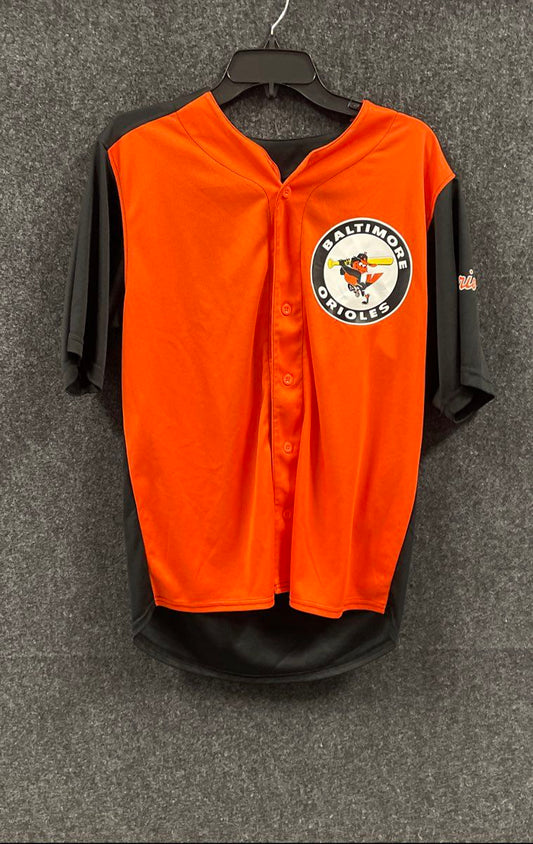 Stitches Men's Orioles Cooperstown Collection Orange Baseball Jersey Size M