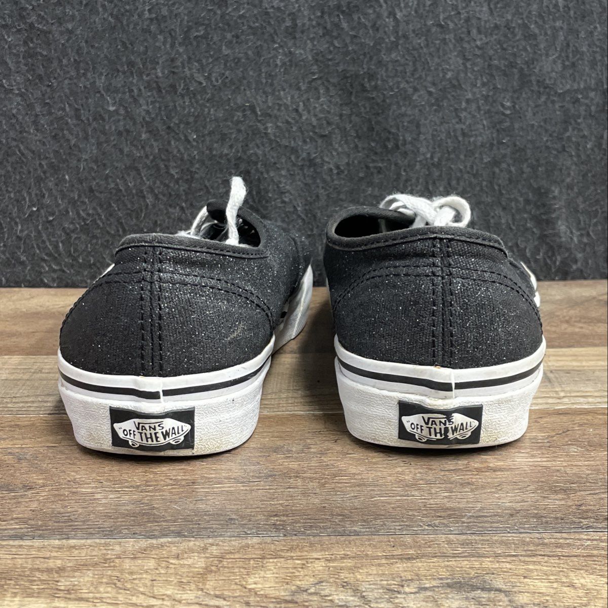 Vans Authentic Black Glitter Low Top Sneakers Women's Size 8 Men's 6.5