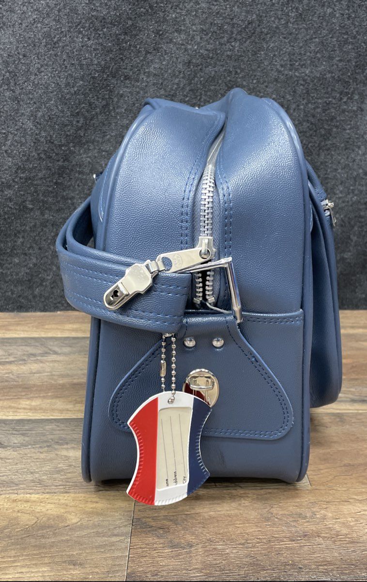 Vintage American Tourister Blue Vinyl Carry-On Flight Travel Bag