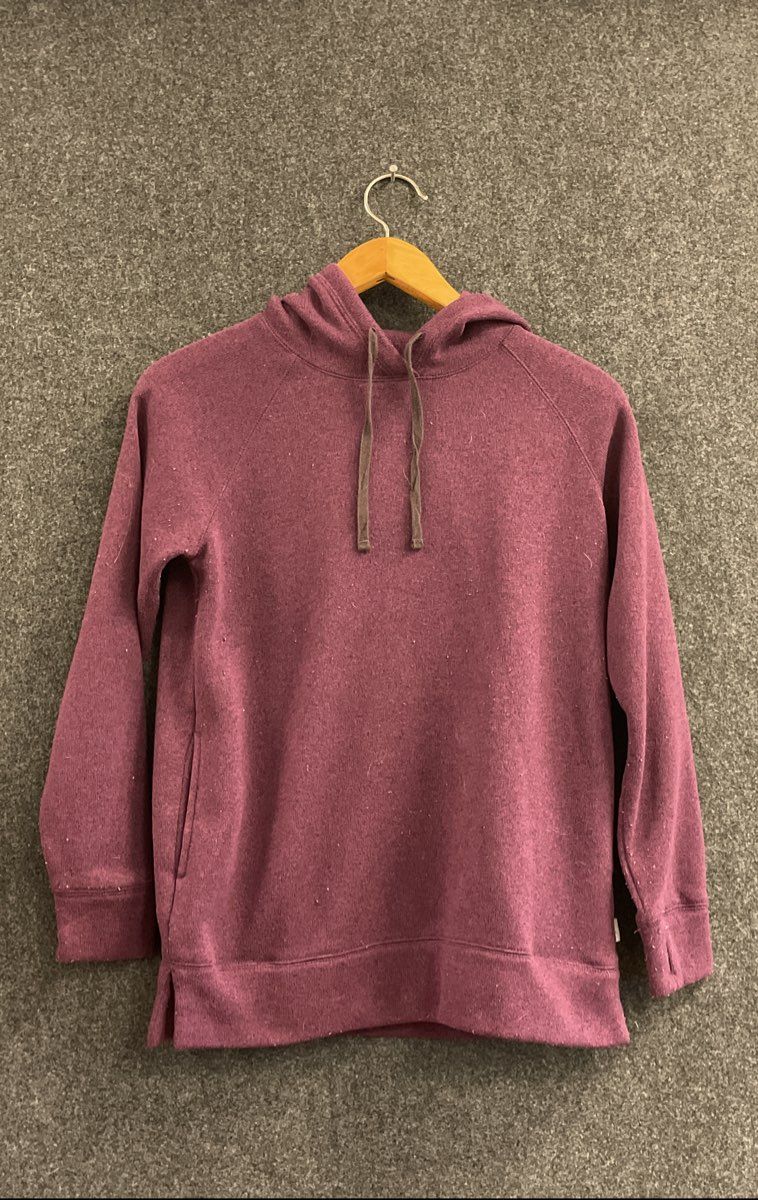 Eddie Bauer Women's Plum Heathered Pullover Hoodie Sweatshirt Size S