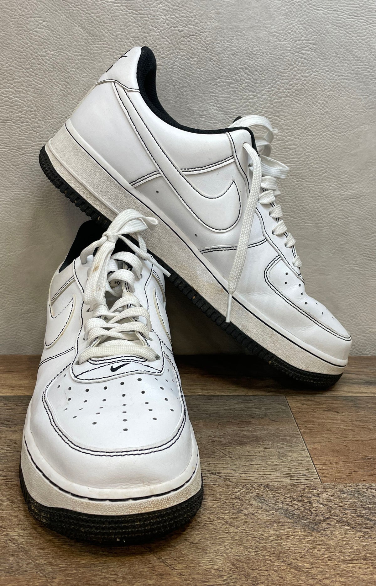 Nike Air Force 1 '07 Contrast Stitch White Black CV1724-104 Men's Size 10