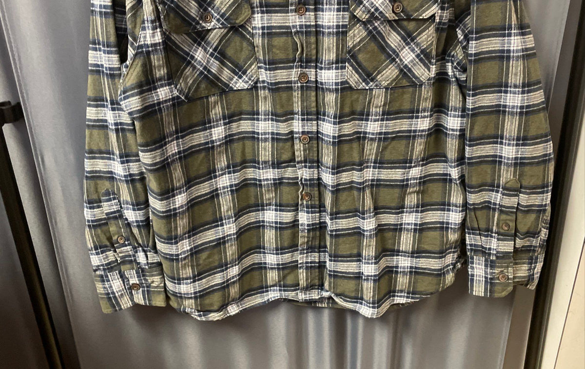 Jach's Mfg. Men's Heritage Flannel Shirt Green Blue Plaid Size XXL