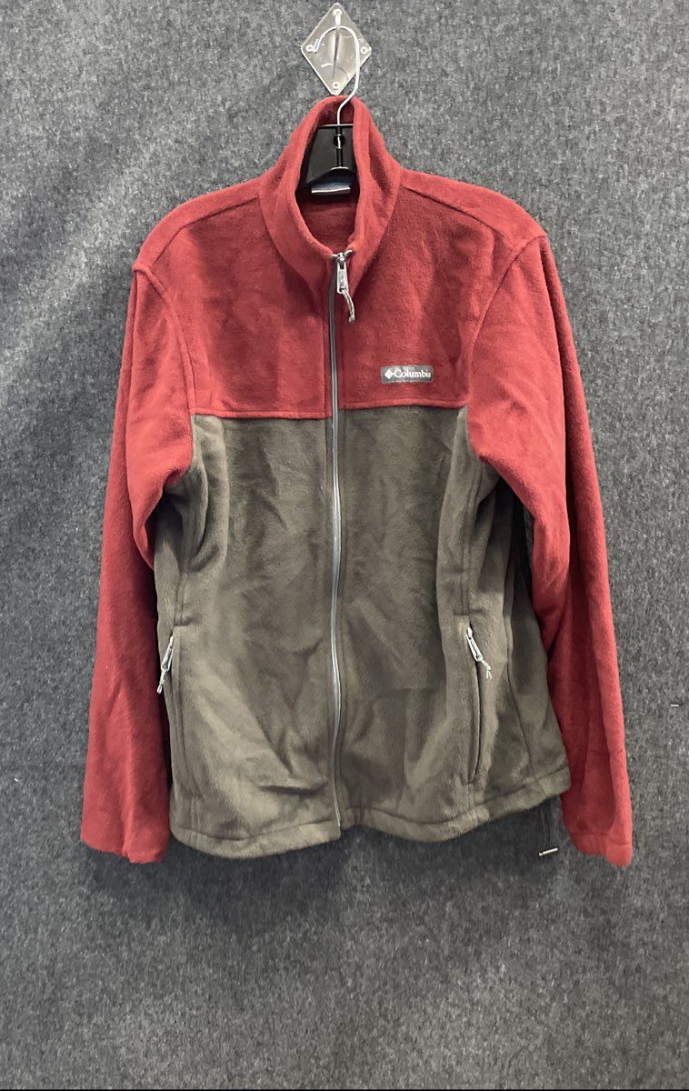 Columbia Men's Steens Mountain Full Zip Fleece Jacket Red Gray Size M