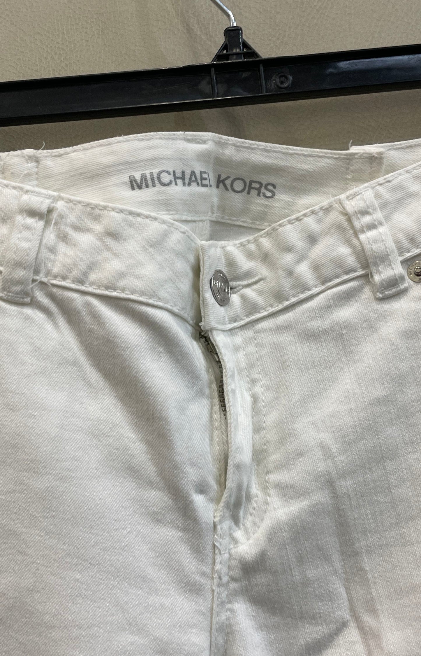 Michael Kors Women's White Denim Straight Leg Five-Pocket Stretch Pants Sz 4
