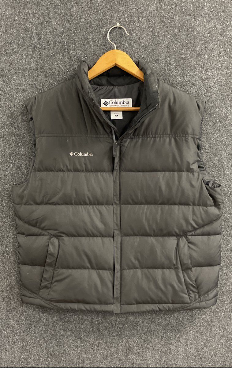 Columbia Men's Black Buck Butte Down Quilted Puffer Vest Full Zip Sz XL