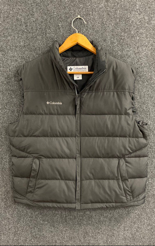 Columbia Men's Black Buck Butte Down Quilted Puffer Vest Full Zip Sz XL