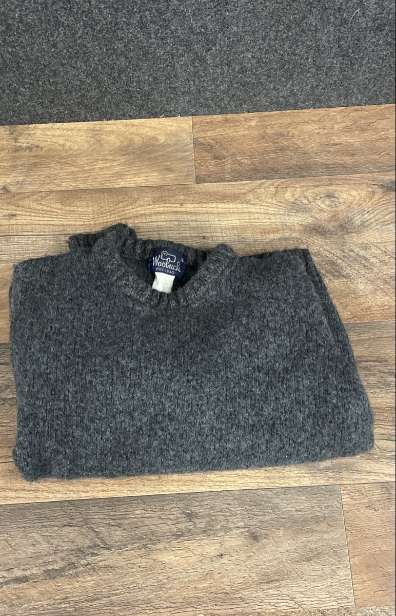 Vintage 80s Woolrich Men's Gray Chunky Knit Crewneck Sweater Sz XL