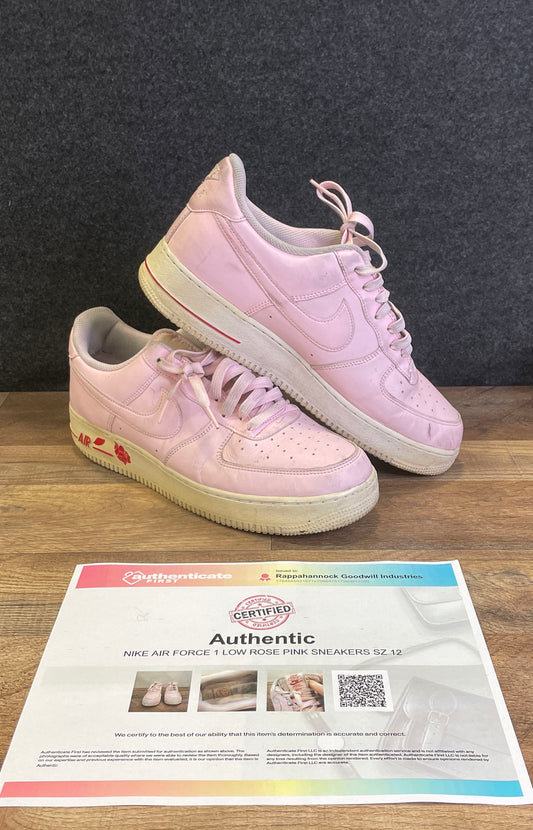 Nike Air Force 1 Low Rose Pink Foam University Red Sneakers Men's Size 12 COA