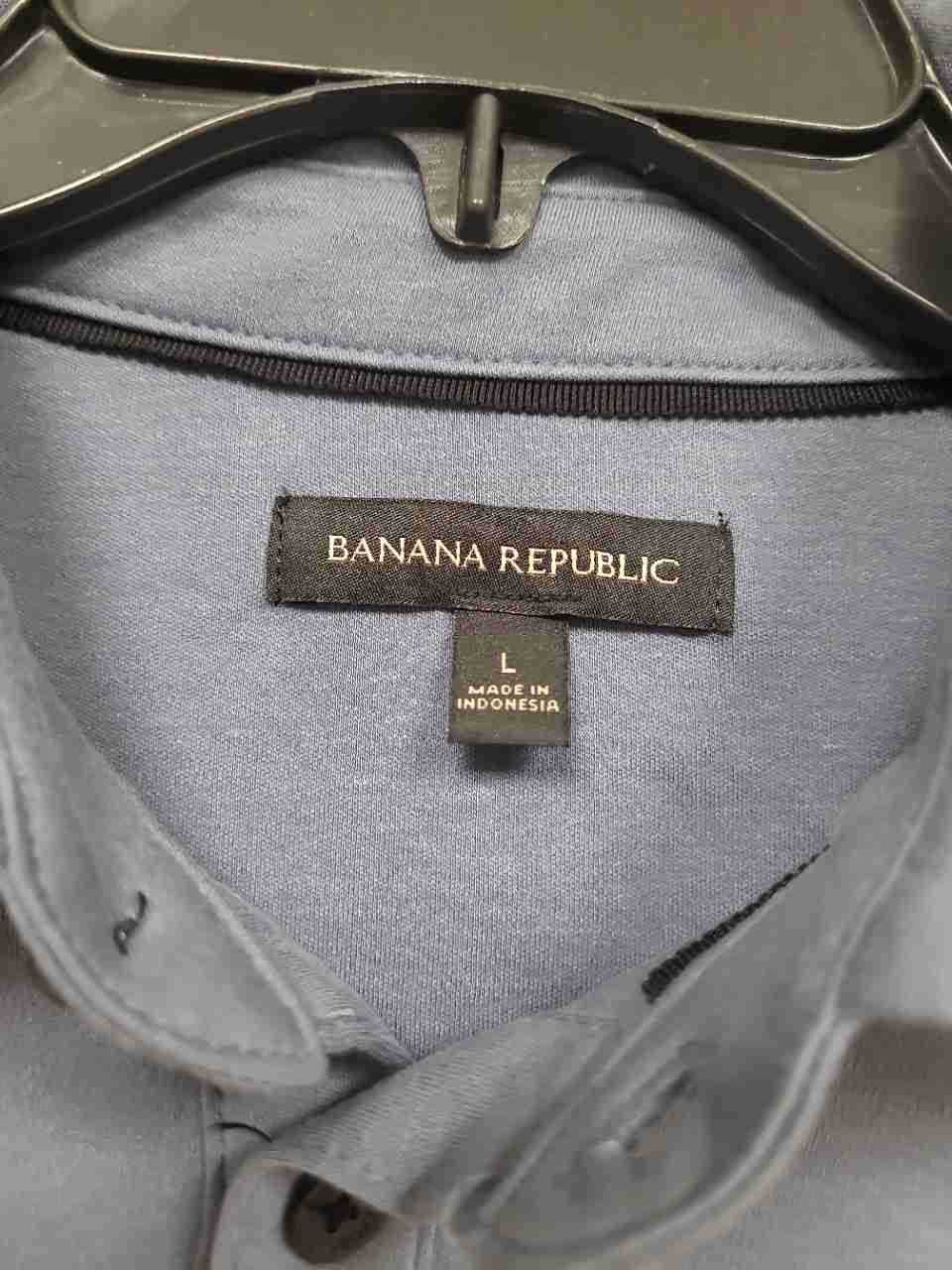 Banana Republic Men's Light Blue Short Sleeve Cotton Polo Shirt Sz L