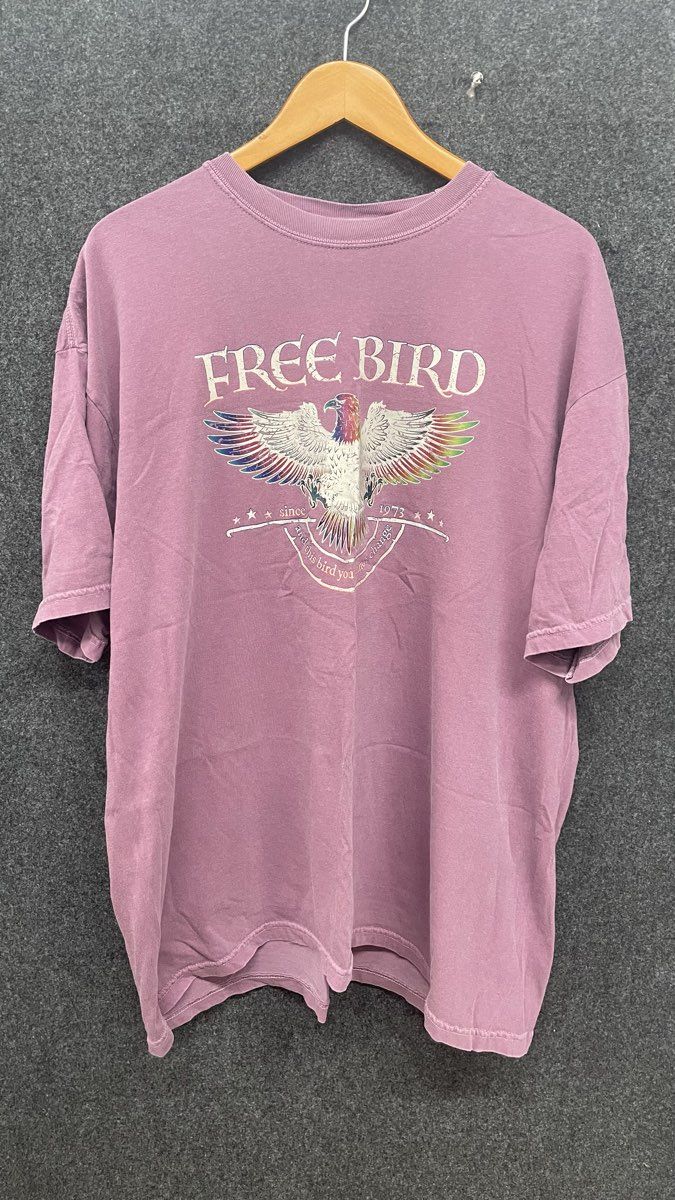 Comfort Colors Men's Purple Freebird Eagle Graphic Heavyweight T-Shirt Sz XXL
