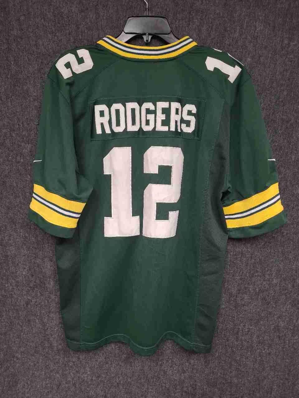 Nike Men's Green Bay Packers Aaron Rodgers 12 Graphic Game Jersey Sz L
