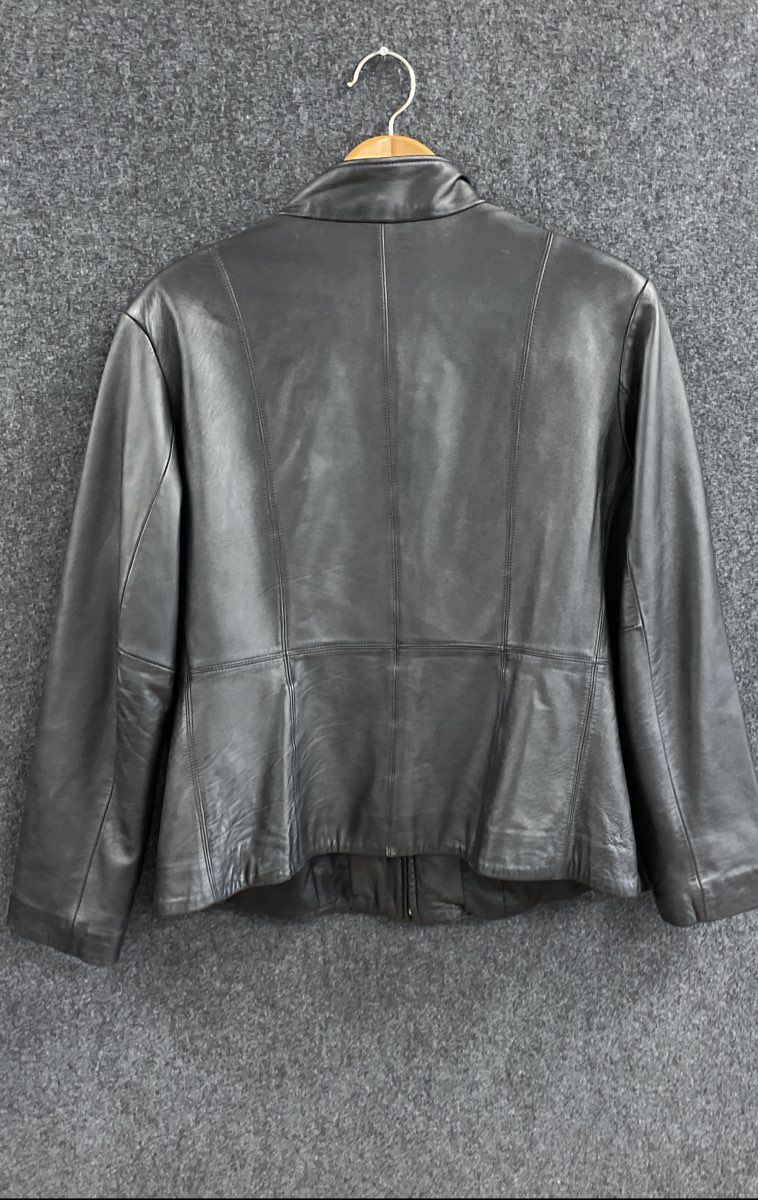 Covington Women's Black Leather Zip Up Mock Neck Plus Size Jacket Sz 20-22W