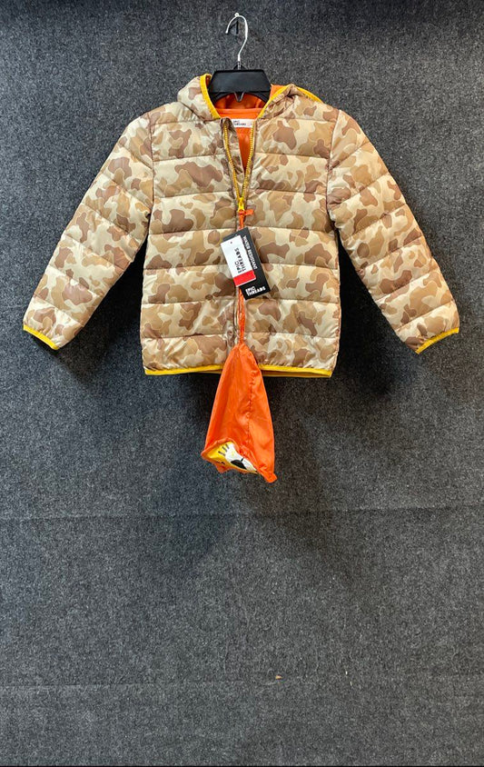 Epic Threads Kids' Packable Puffer Jacket Sand Tan Camo Water Resistant NWT Sz 7