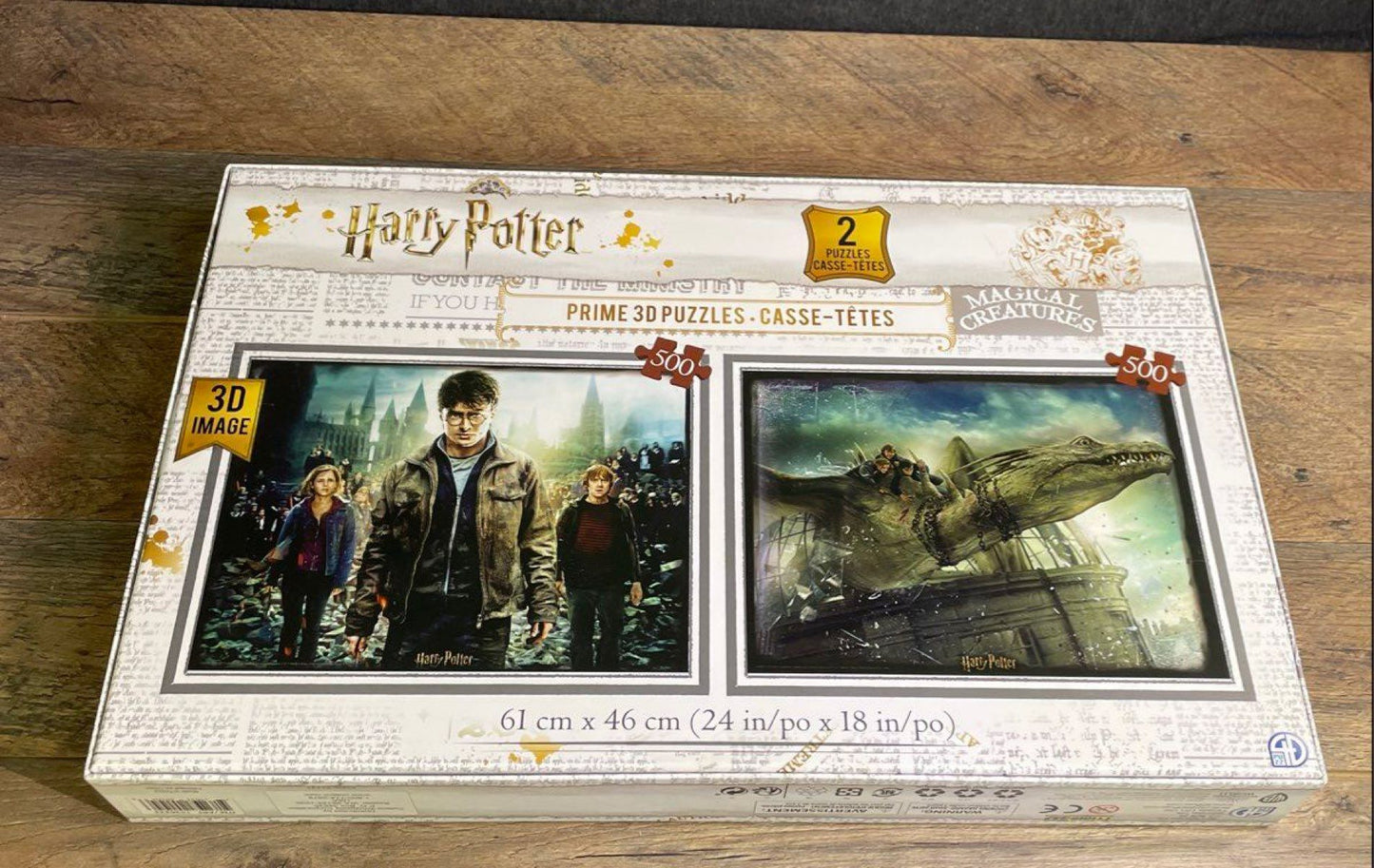 New Sealed Wizarding World Harry Potter Prime 3D 2-Pack 500-Piece Puzzles