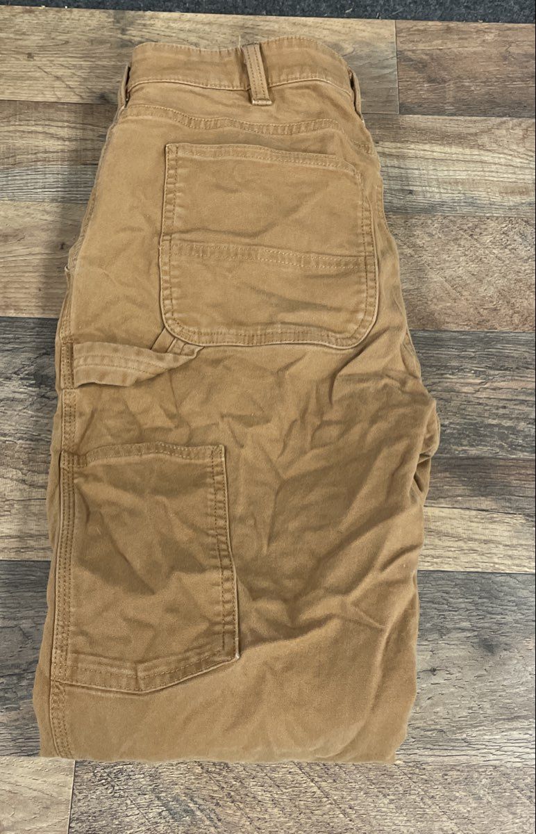 Carhartt Women's Brown Rugged Flex Relaxed Fit Canvas Carpenter Work Pants Sz 10