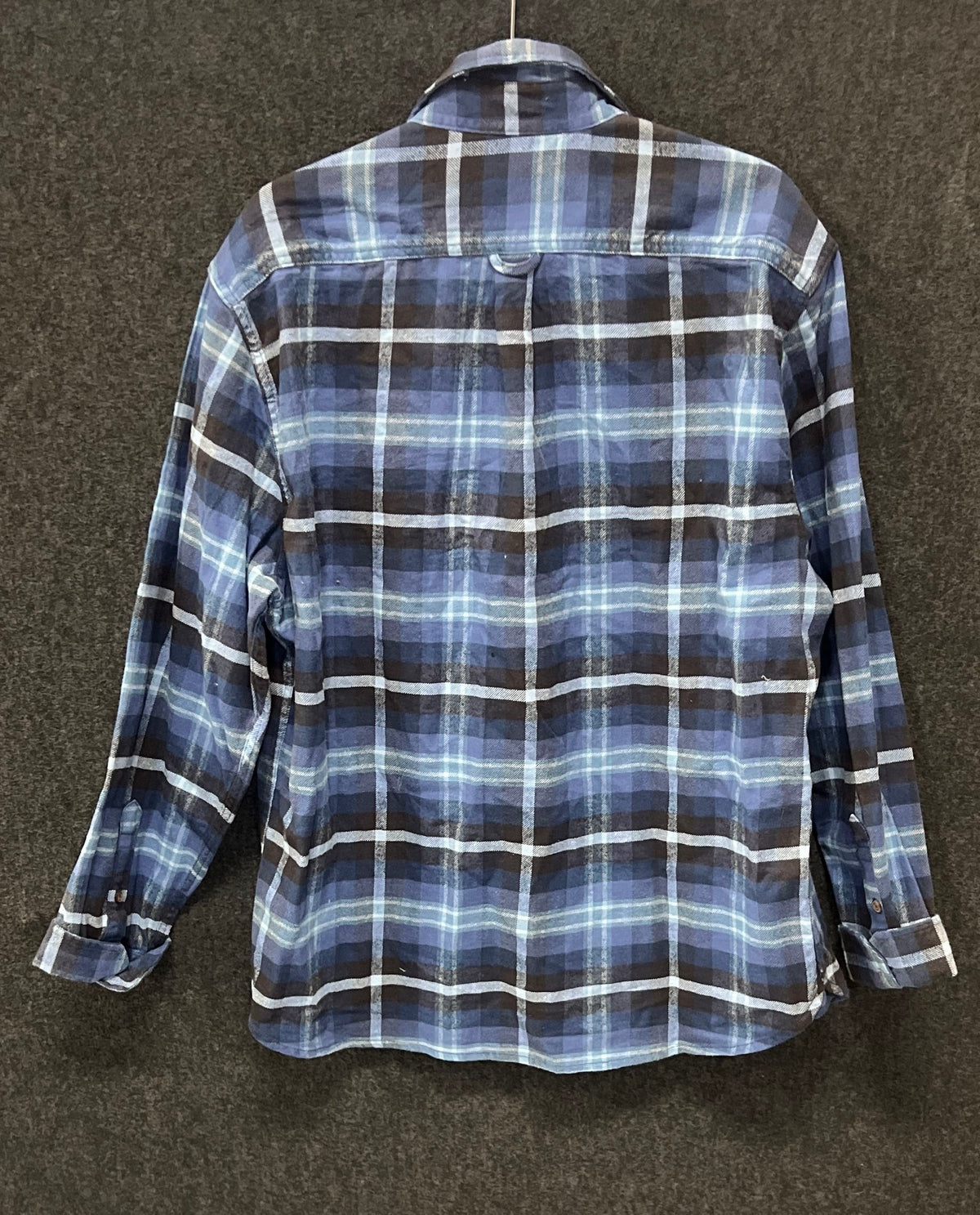 Jachs Men's Blue Plaid Heritage Flannel Long Sleeve Button Up Shirt Size XL