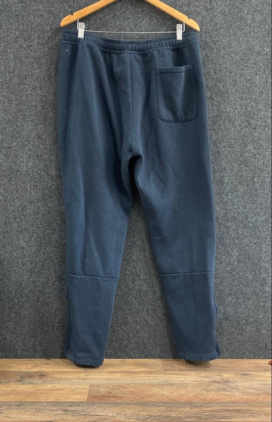 Adidas Men's Navy Blue Fleece Lined Jogger Sweatpants Ankle Zip Size XL