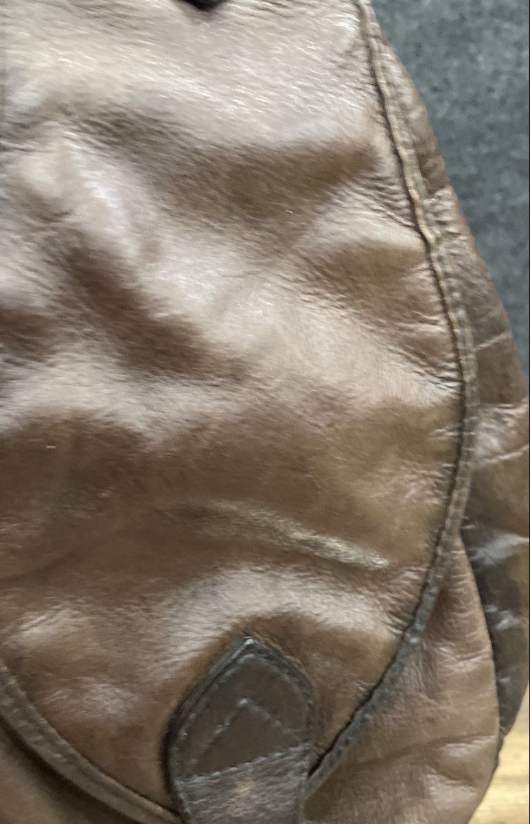 Vintage 90s Tanner West Brown Leather Teardrop Sling Crossbody Sash Bag