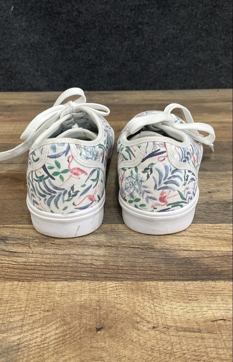 K-Swiss Kaysen Low White Floral Flamingo Print Canvas Sneakers Women's Size 11