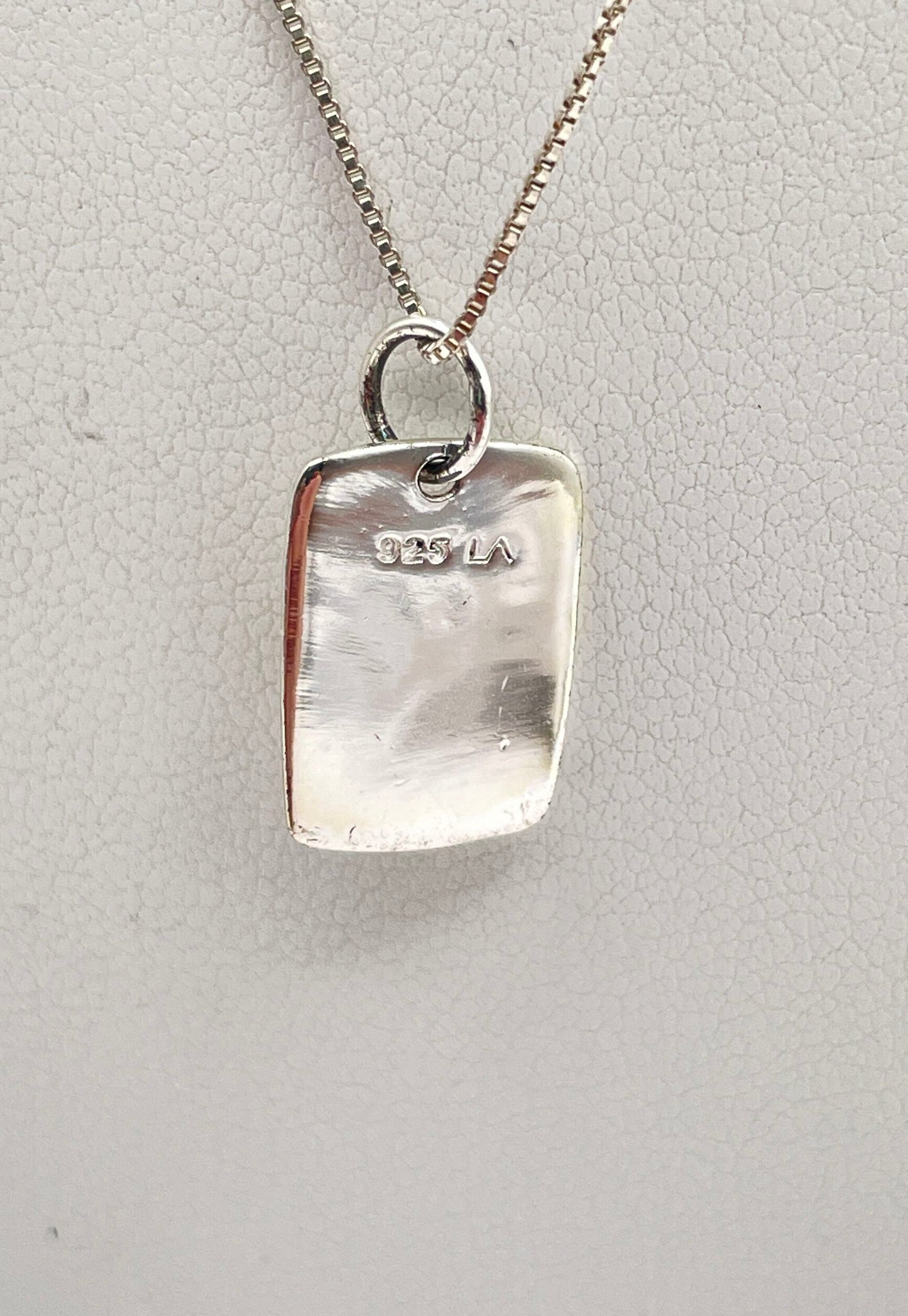 925 Sterling Silver 'Imagine' Star Tag Pendant Necklace 2.6g