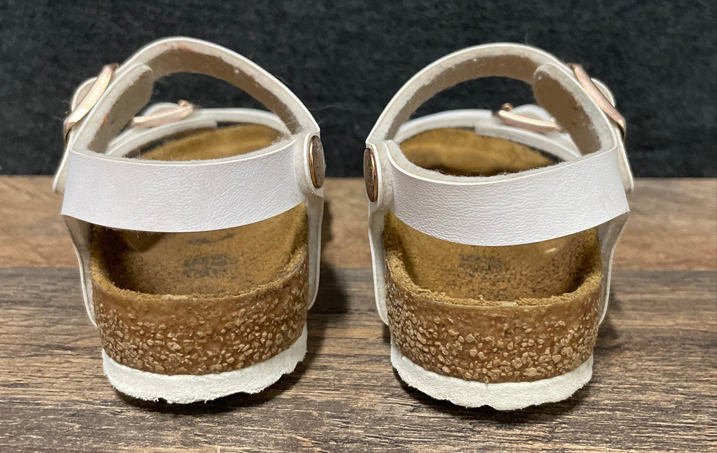 Birkenstock Rio White Birko-Flor Kids Backstrap Sandals Size EU 25 US 8.5