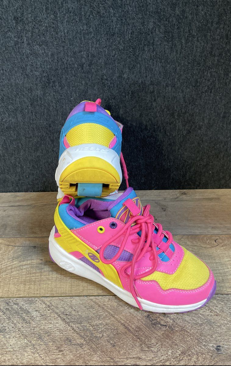 Heelys Force Pink Yellow Blue Multicolor Skate Shoes Youth Size 1