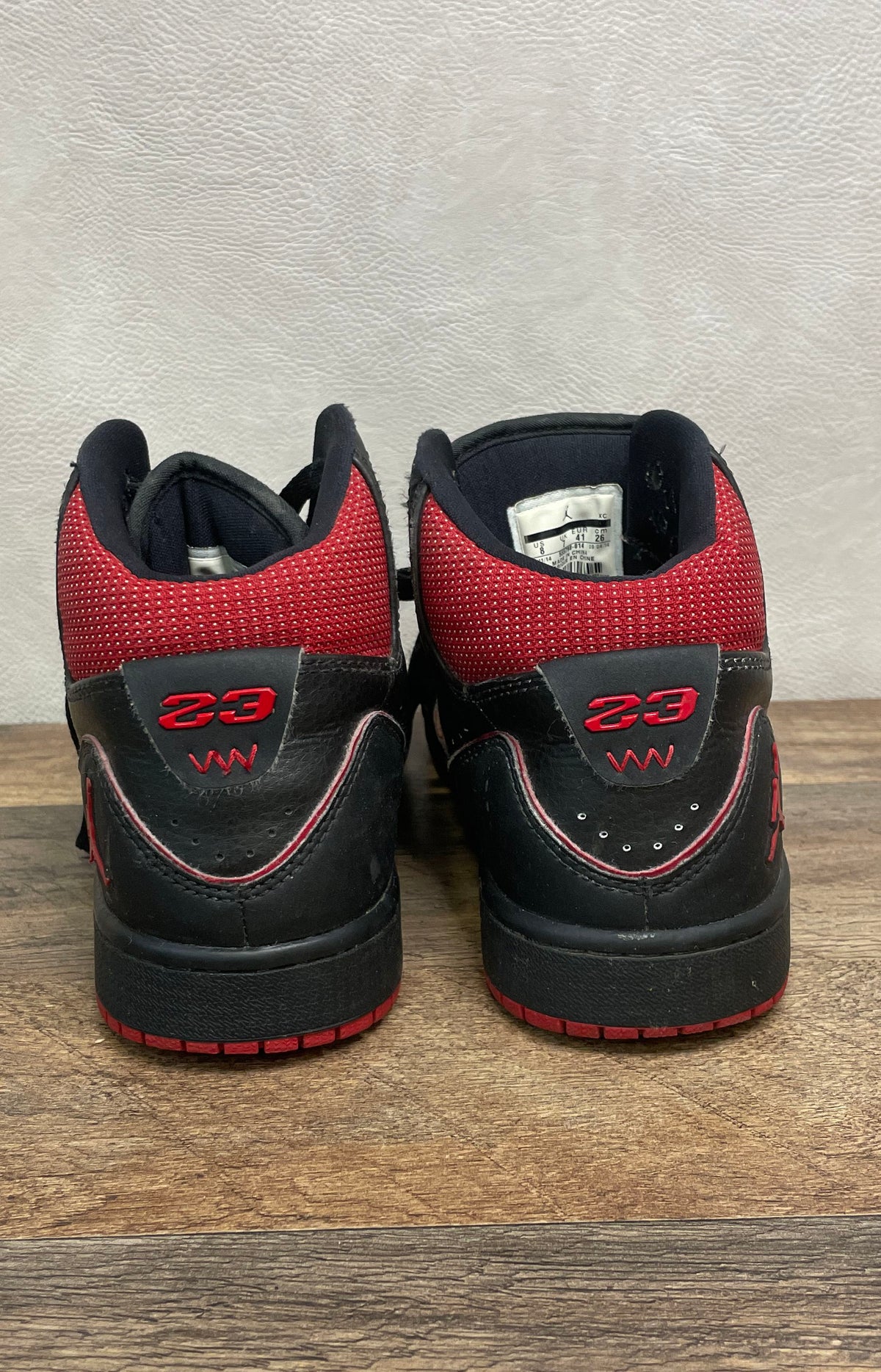 Nike Air Jordan 1 Flight 2 Black Gym Red High Top Sneakers Size 8