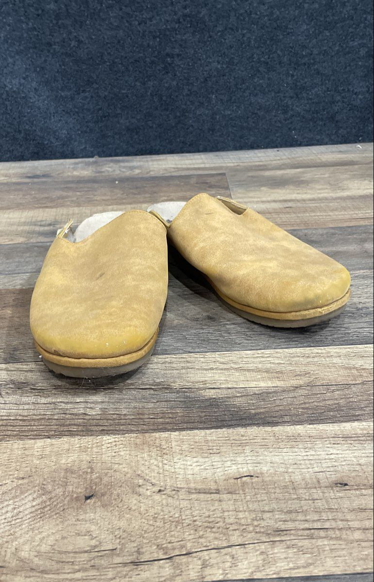 Soul Naturalizer Mustard Yellow Faux Fur Cork Mule Slippers Size 6.5