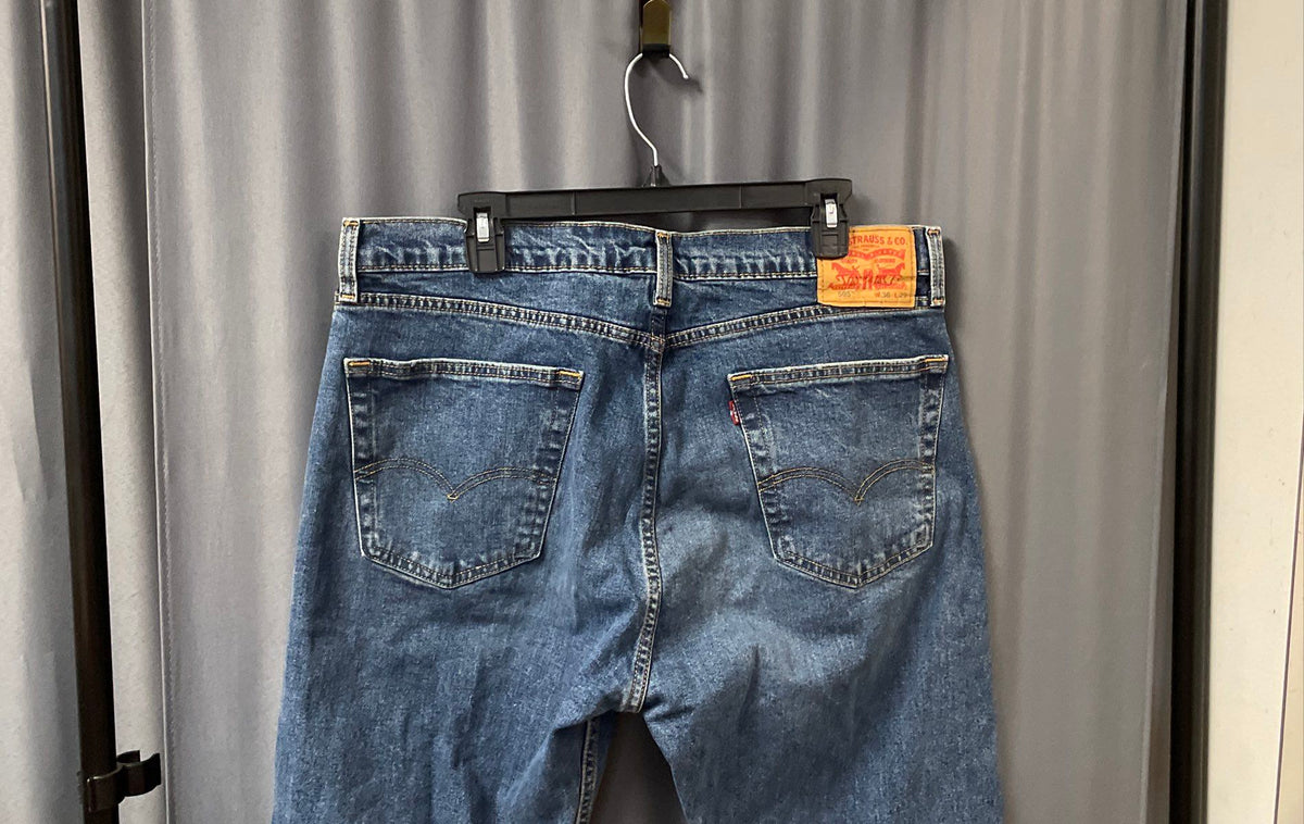 Levi's Men's 505 Regular Fit Blue Stretch Straight Leg Jeans Sz 36x29 NWT