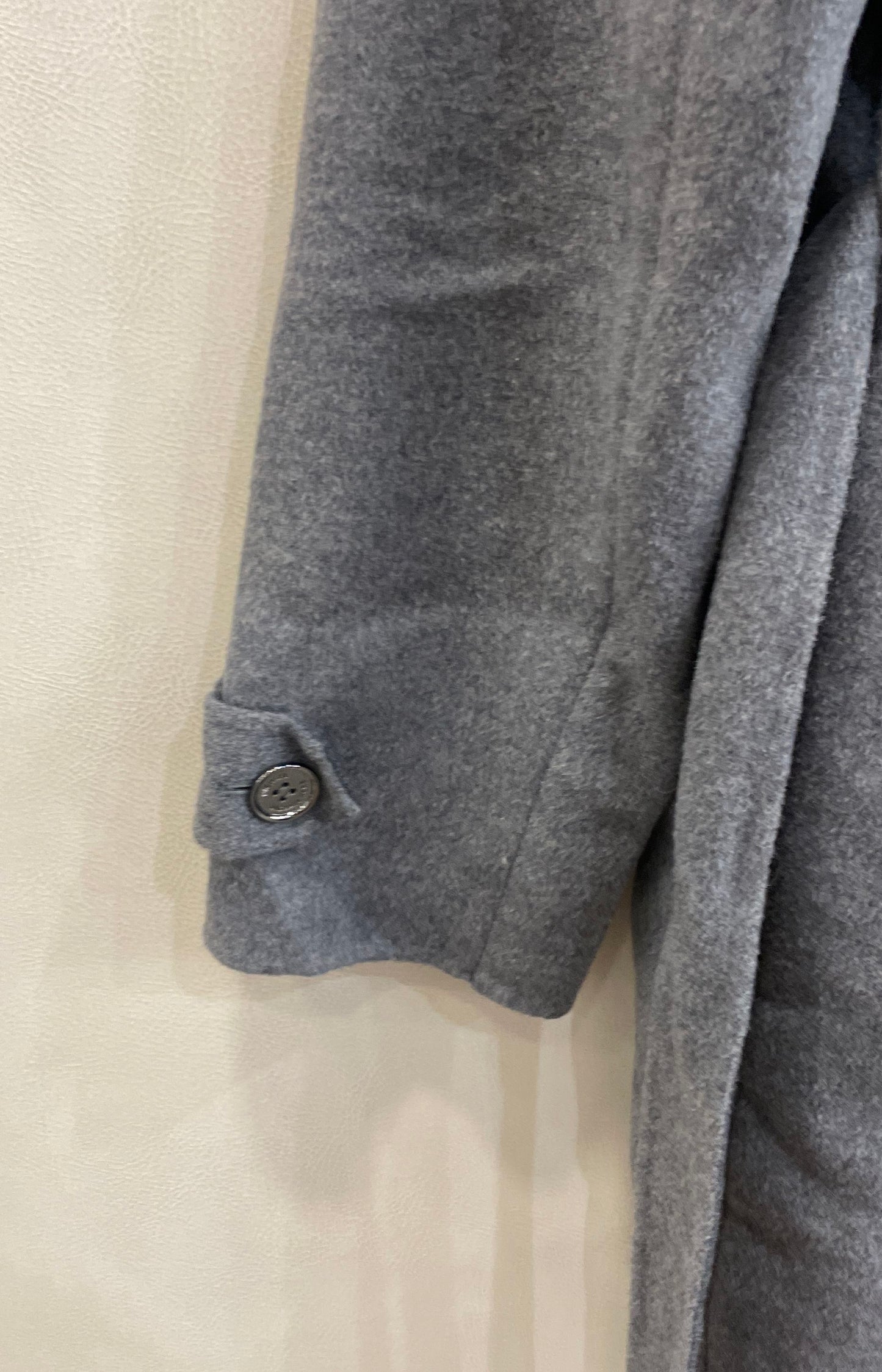 Michael Kors Women's Grey Wool Blend Wrap Drape Front Belted Trench Coat Sz XL