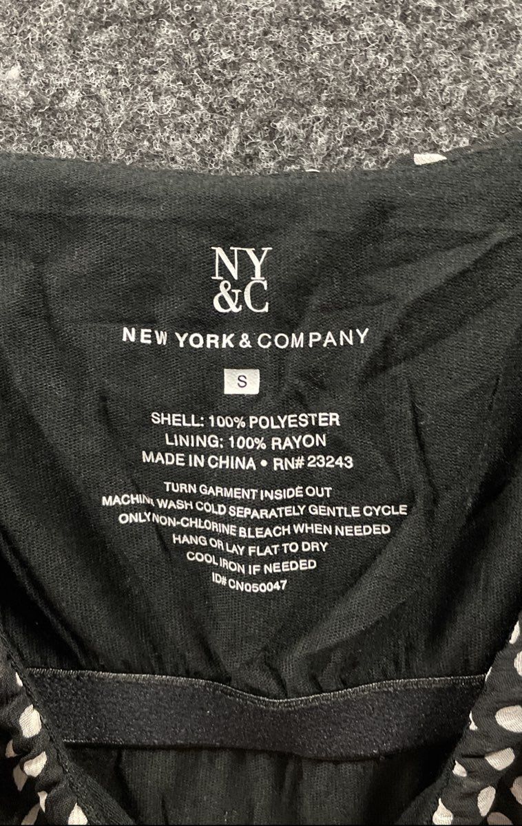 New York & Company Women's Black Polka Dot Ruffle Tie Front Camisole NWT Sz S
